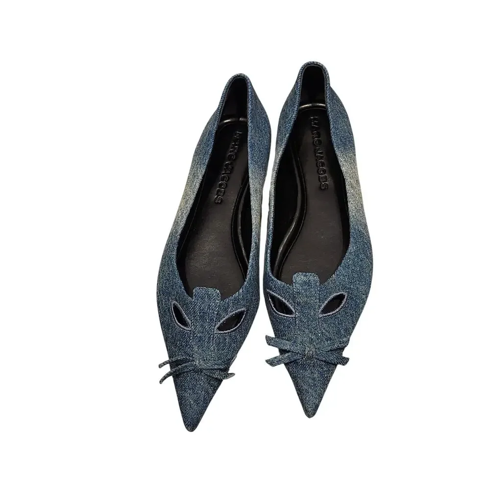 NEW Marc Jacobs Kat Ballerina denim flat shoes size 7